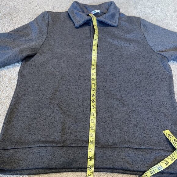 H2H Fleece Pullover Sweatshirt Men 2XL Gray Collared Buttons Outdoor Casual Dad - Picture 6 of 7
